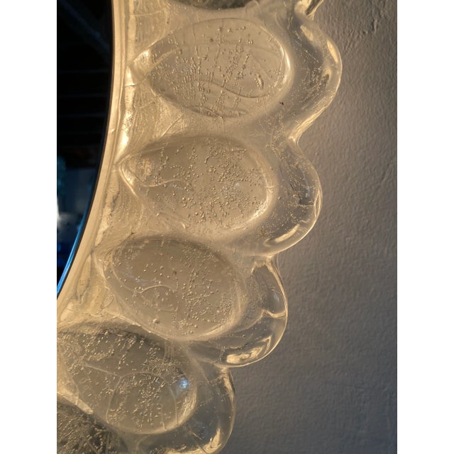 Round Back-Lit Ice Glass Mirror, 1970s For Sale - Image 8 of 9
