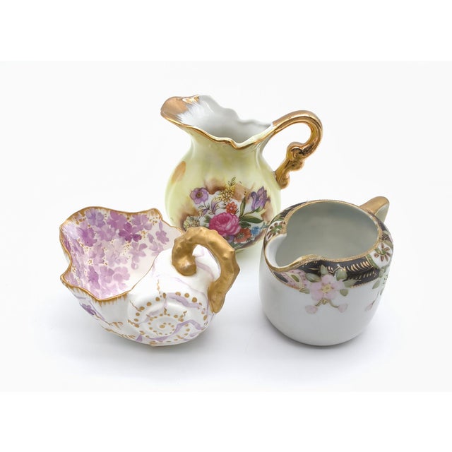 Antique Art Nouveau Unmatched Collection of Porcelain Creamers - 3 pcs For Sale - Image 10 of 10