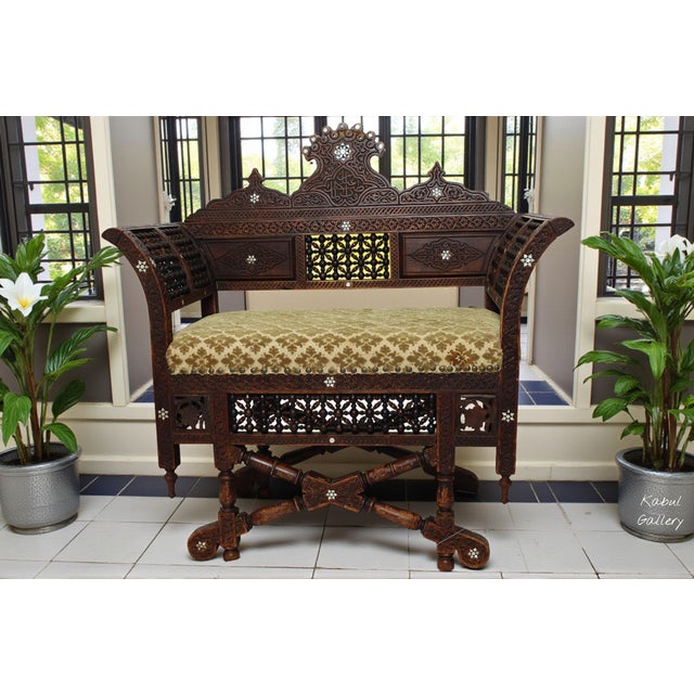Vintage Moorish Bench Chair, 1920s For Sale - Image 18 of 18