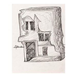 Seymour Lipton Sculpture Study Sketch, 1981