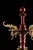 Mission Antique Mahogany and Brass Ornamental Coat Rack For Sale - Image 3 of 6