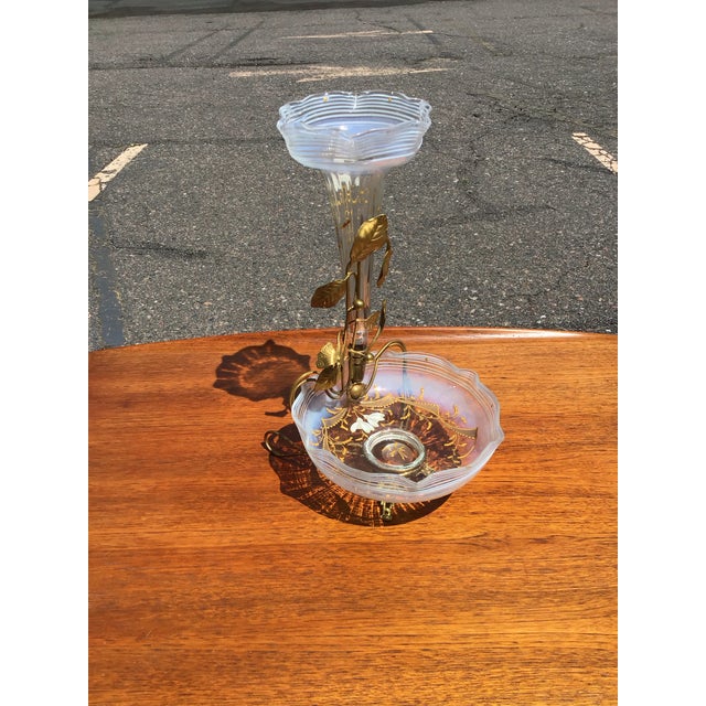 Mid-Century French Epergne Table Center Piece, Hand-Painted, Circa 1970s For Sale - Image 4 of 8