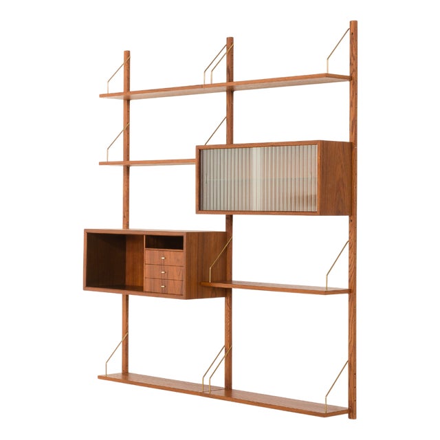 Mid-Century Modern Danish Two-Bay Wall Unit in the style of Poul Cadovius, 1960s For Sale