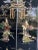 Vintage Chinoiserie Black Lacquer Room Divider Screen For Sale - Image 4 of 12