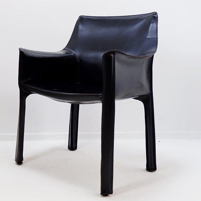 Vintage Cab 413 Chairs by Mario Bellini for Cassina, 1970s, Set of 4 For Sale - Image 12 of 16
