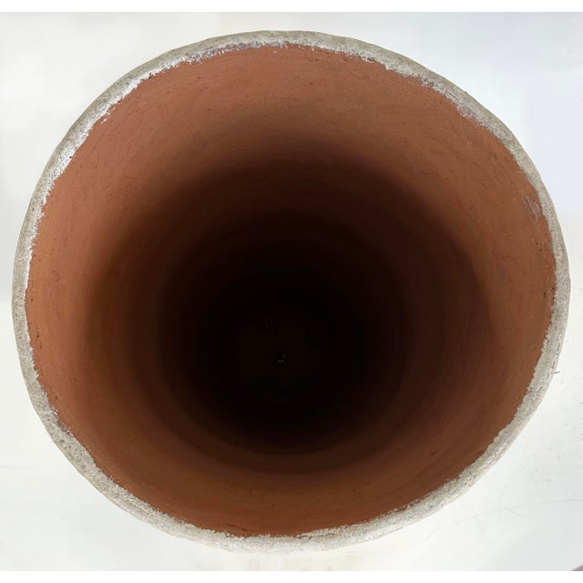 Ceramic Balinese "Kojong Antique" Large White Terracotta Planter For Sale - Image 7 of 8