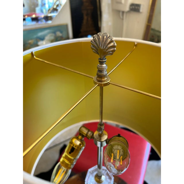Fluted Crystal Vintage Adjustable Table Lamps -A Pair For Sale - Image 4 of 12