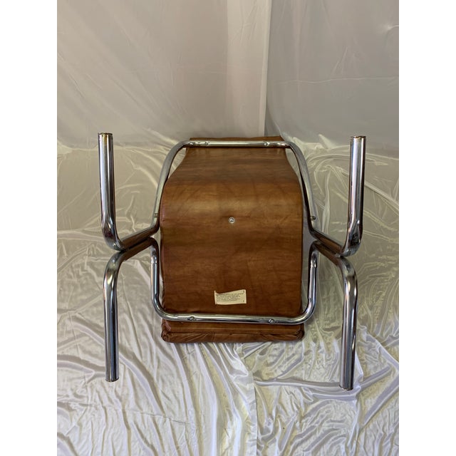 Daystrom Set of 4 Vintage Mod Daystrom Chrome & Faux Leather Quilted Dining Chairs, Dated 1977 For Sale - Image 4 of 12
