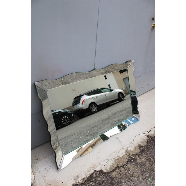 Mid-Century Modern Large Vintage French Scalloped Mirror, 1960 For Sale - Image 3 of 16