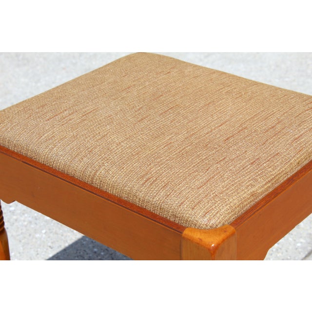Vintage Colonial Maple Wood Sewing Stool With Storage – Rustic Mid-Century Appeal For Sale In Naples, FL - Image 6 of 7