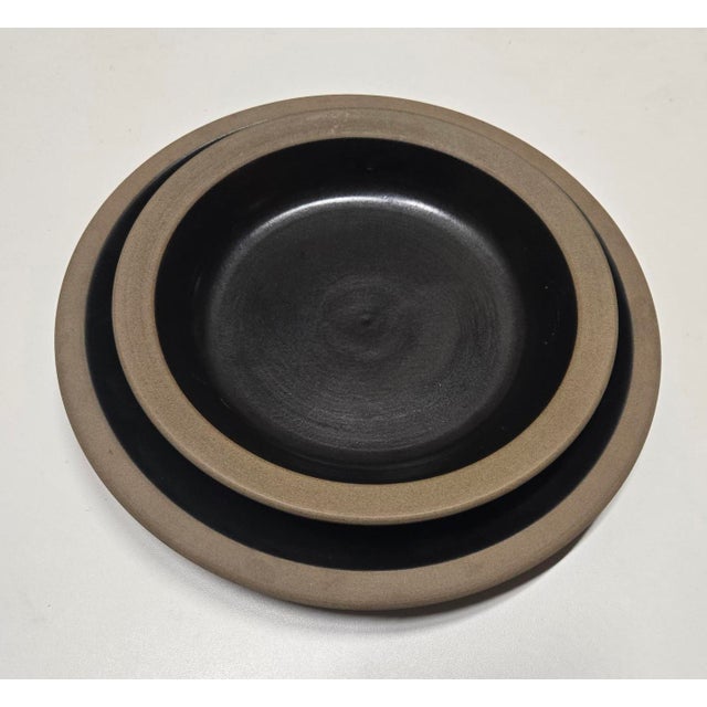1970s 21-Piece "Rim" Collection of Black Vintage Heath Tableware For Sale - Image 11 of 14