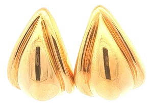 Late 20th Century Pair of 14k Gold Electro Formed Half Hoop Earrings