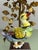 Gold Italian Hollywood Regency Porcelain Waterbird Table Lamp with Sculptural Brass Foliage attributed to Giulia Mangani, Italy, 1970s For Sale - Image 8 of 16
