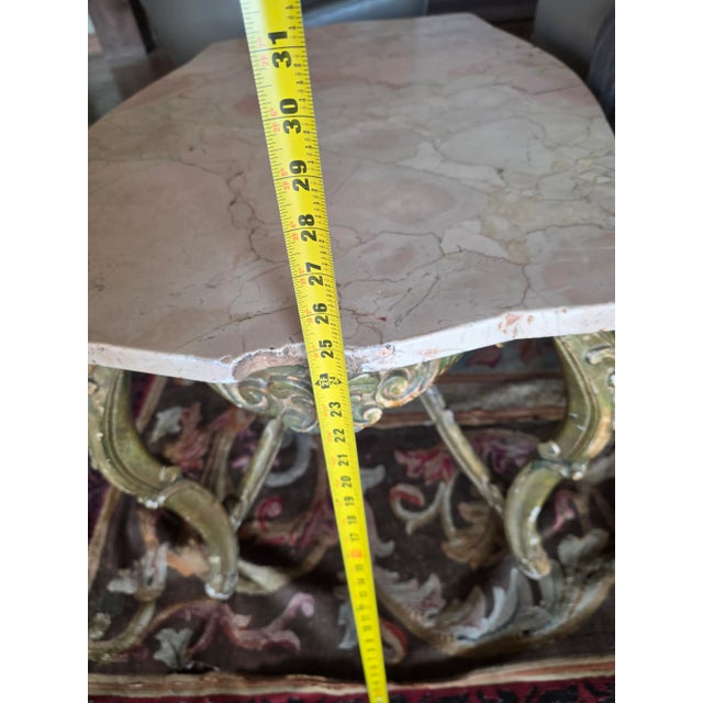 Late 19th Century Side Table With Marble Top and Gilded Wood Base For Sale - Image 5 of 6