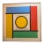 French Artist Patrice Bertin Geometric Composition Framed Oil on Canvas Signed For Sale
