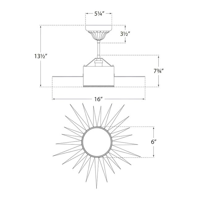 Visual Comfort Suzanne Kasler for Visual Comfort Signature Soleil Small Semi-Flush in Hand-Rubbed Antique Brass with Frosted Glass For Sale - Image 4 of 4