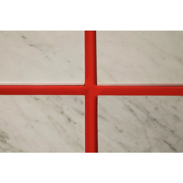 Restored Carrara Marble Coffee Table by Maison Jansen, c. 1940s, Signed For Sale - Image 11 of 12