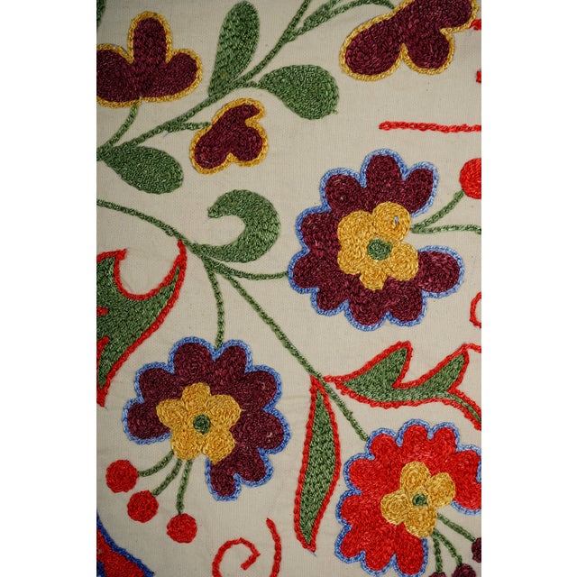 Uzbek Suzani Animal Cotton Tablecloth For Sale - Image 9 of 10
