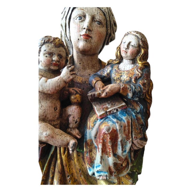 Gothic Virgin, 1450, Wood Sculpture For Sale - Image 9 of 16