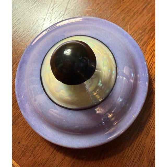 1930s Art Deco Fraunfelter China Lusterware Cream & Sugar Set - Purple & Black For Sale - Image 9 of 12