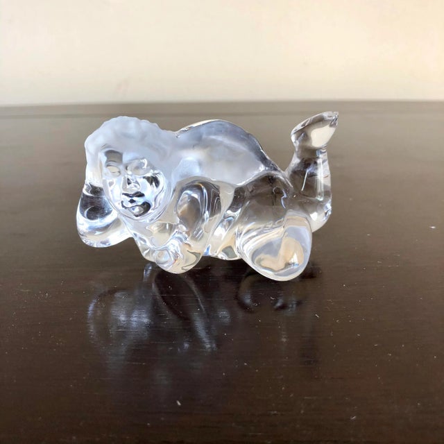 Late 20th Century Daum France Crystal Cherubs- a Pair For Sale - Image 5 of 9