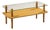 Gilbert Rhode Style Mid Century Walnut and Glass Coffee Table For Sale