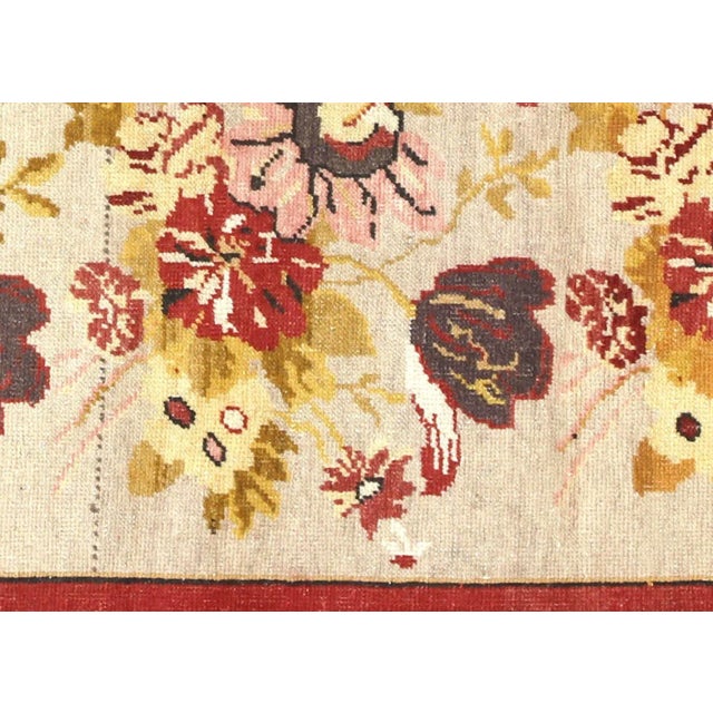 1960s Turkish Oushak Rug. Handwoven with wool on wool foundation in the Oushak region of Western Turkey. The Anatolian...