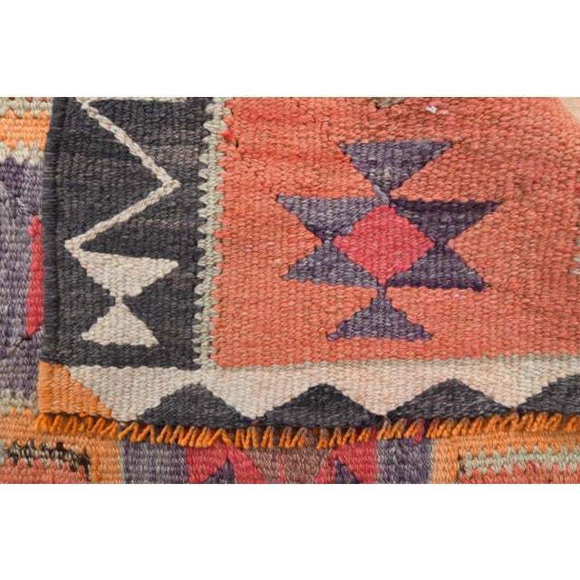 Turkish 1970s Vintage Handmade Turkish Wool Cotton Pink Runner Rug For Sale - Image 3 of 11