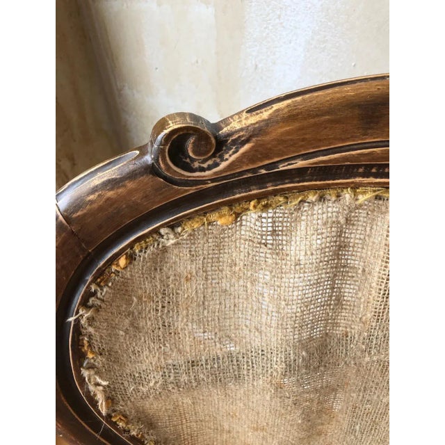 Brown Italian Carved Chair Frame Covered in Hessian Scrim For Sale - Image 8 of 9