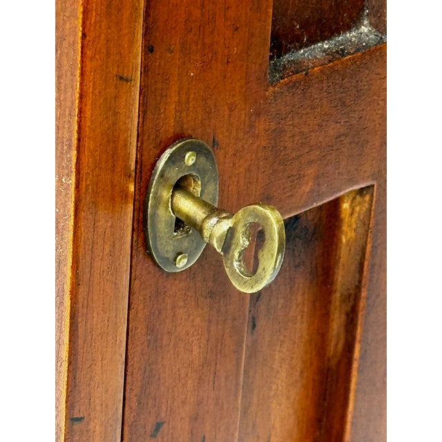 Mid-Century British Mahogany Indoor Post Mail Sentry Box Cabinet With Lock and Key For Sale - Image 10 of 18