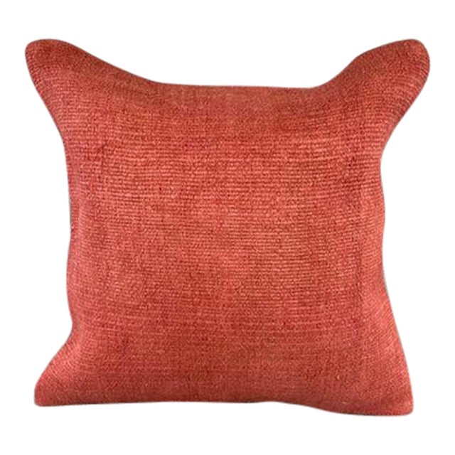 20 x 20 Hemp Pillow Turkish Cushion Natural Pinkish Red Pillow Cushion Cover For Sale