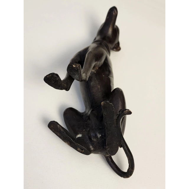 Mid-Century Modern Late 20th Century Bronze Italian Greyhound Whippet Pinscher Dog Statue Figurine For Sale - Image 3 of 13
