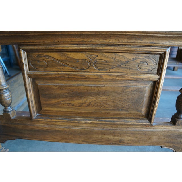 Wood Ethan Allen Royal Charter Oak King Bed For Sale - Image 7 of 8