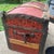 American Antique Child’s Red ‘Dome’ Trunk For Sale - Image 3 of 9