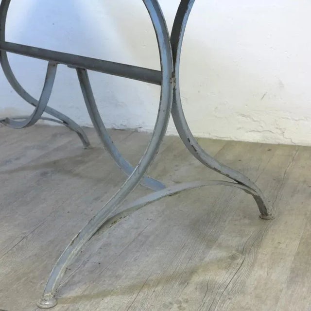 1950s Industrial Metal & Wooden Dining Table, 1940s For Sale - Image 5 of 9