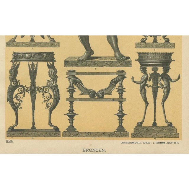 Dolmetsch, Pompeian Wall Painting and Bronze Designs, 1887, Prints, Set of 2 For Sale - Image 3 of 10