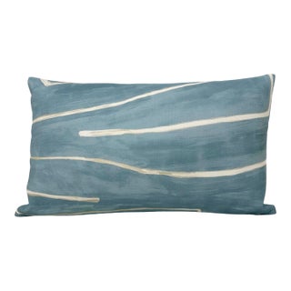 Graffito Linen Pillow Cover in Sky, 14x20 Pillow For Sale