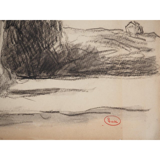 Maximilien LUCE (1858-1941) Little House on the Prairie Original charcoal drawing Signed with the artist's stamp On vellum...