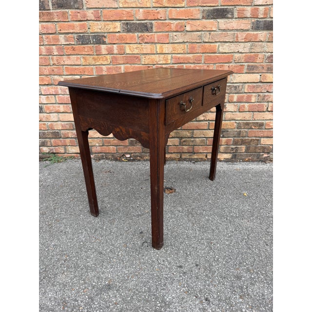Wood 19th Century English 2 Drawer Side Table For Sale - Image 7 of 10