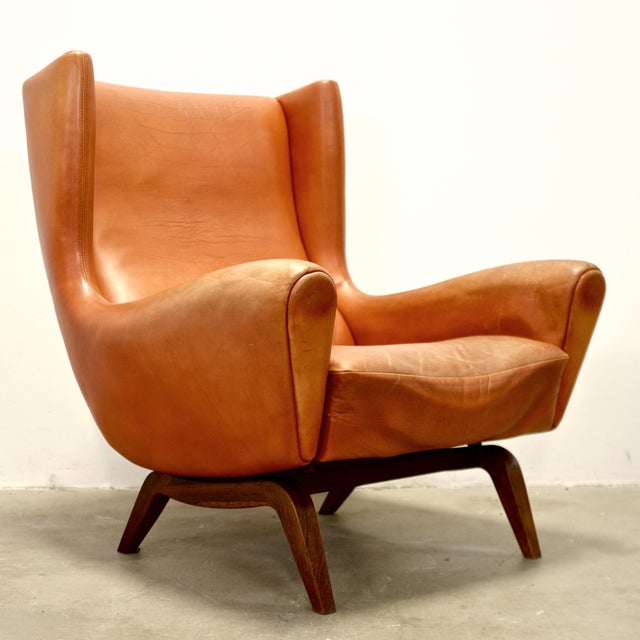 1950s Model No. 110 Leather & Rosewood Armchair, Attributed to Søren Willadsen & Illum Wikkelsø For Sale In Boston - Image 6 of 8