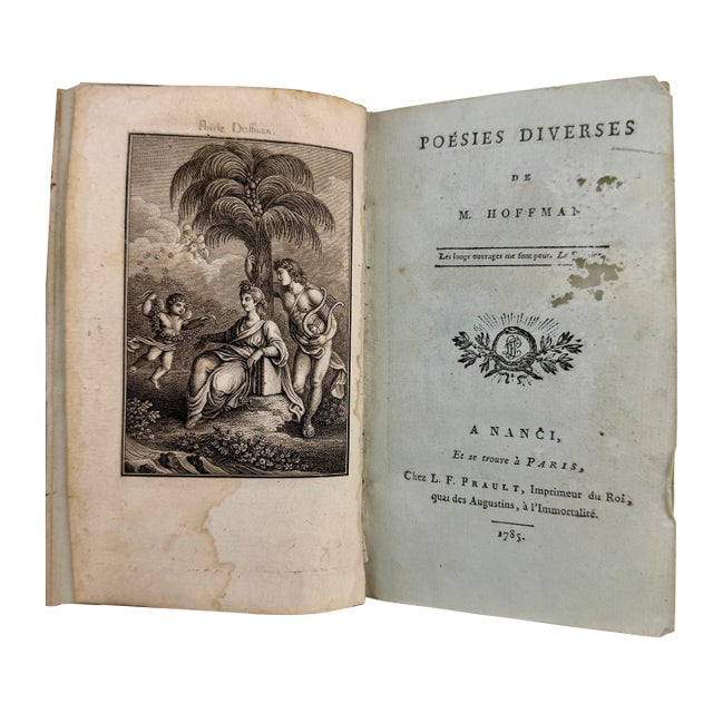 1785 French Poetry Collection – Three 18th-Century Volumes Bound as One, Full Calf Leather For Sale
