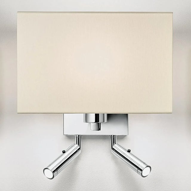 This Combination Wall Light Is For Twin Bed Configuration With Main Light Switched Remotely And Two Cylindrical Led Heads...