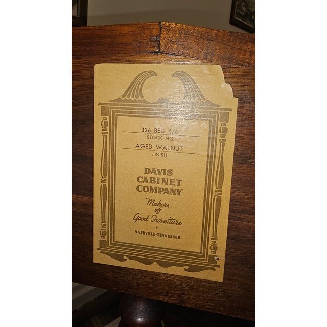 English 20th Century Davis Solid Walnut Bed For Sale - Image 3 of 3