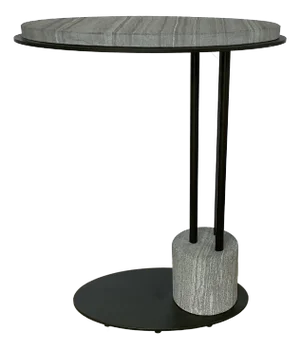 Revelation Modern Gray Marble Strutt Accent Table