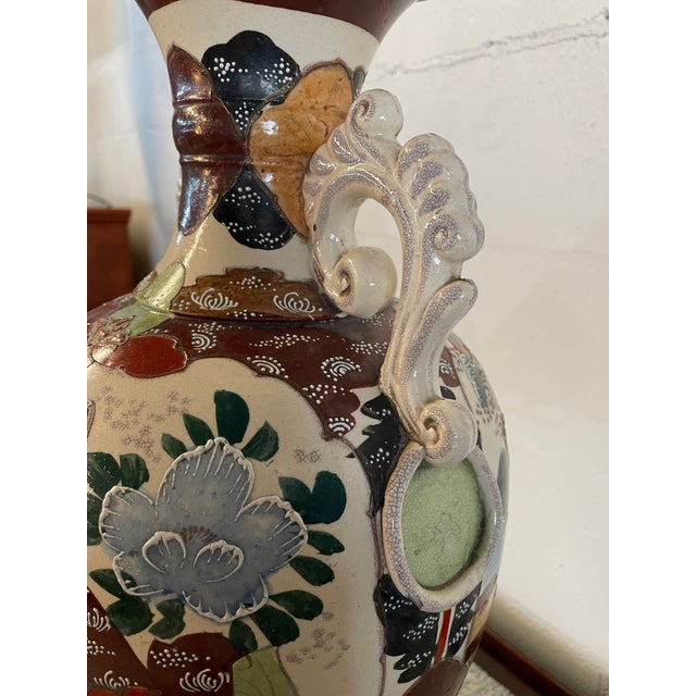 19th Century 19th Century Japanese Moriage Handled Floor Vase For Sale - Image 5 of 11