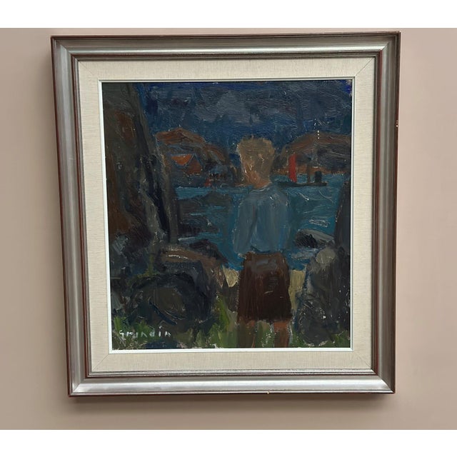 Mid-Century Modern Svan Grandin, Figure, 1960s, Oil Painting on Canvas, Framed For Sale - Image 3 of 18