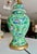 Single Chinese Green Lotus Flower Porcelain Table Lamp For Sale - Image 15 of 18