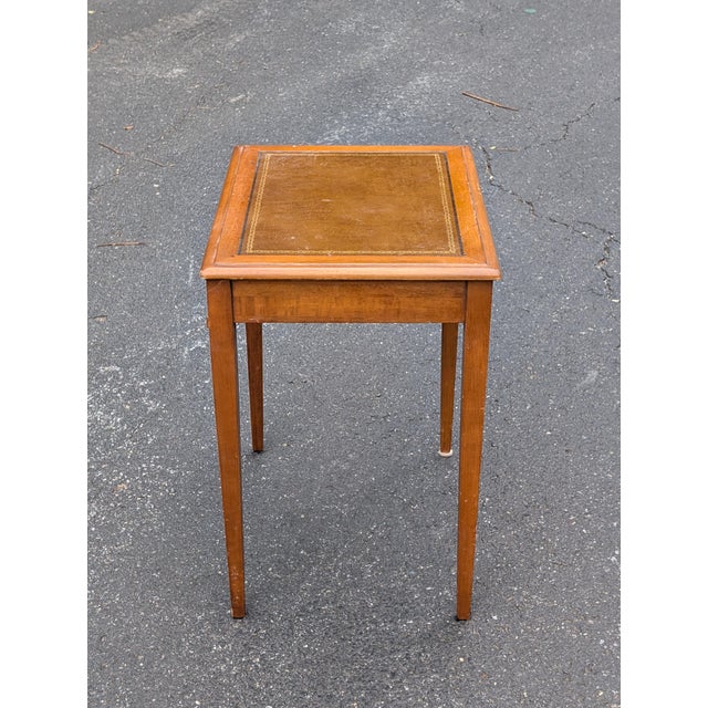 Vintage Leather Top Side Table For Sale In Washington DC - Image 6 of 8