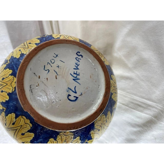 Metal Large French Vintage Nevers Faience Pitcher. For Sale - Image 7 of 13