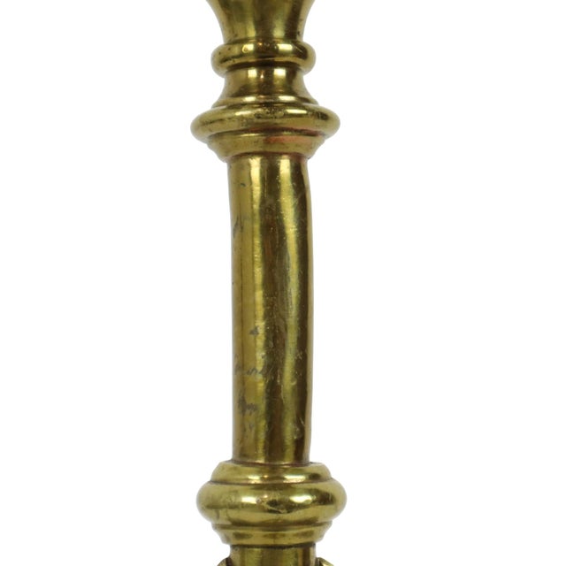 Art Nouveau Style Floral Table Lamp in Brass, 1950s For Sale - Image 4 of 16